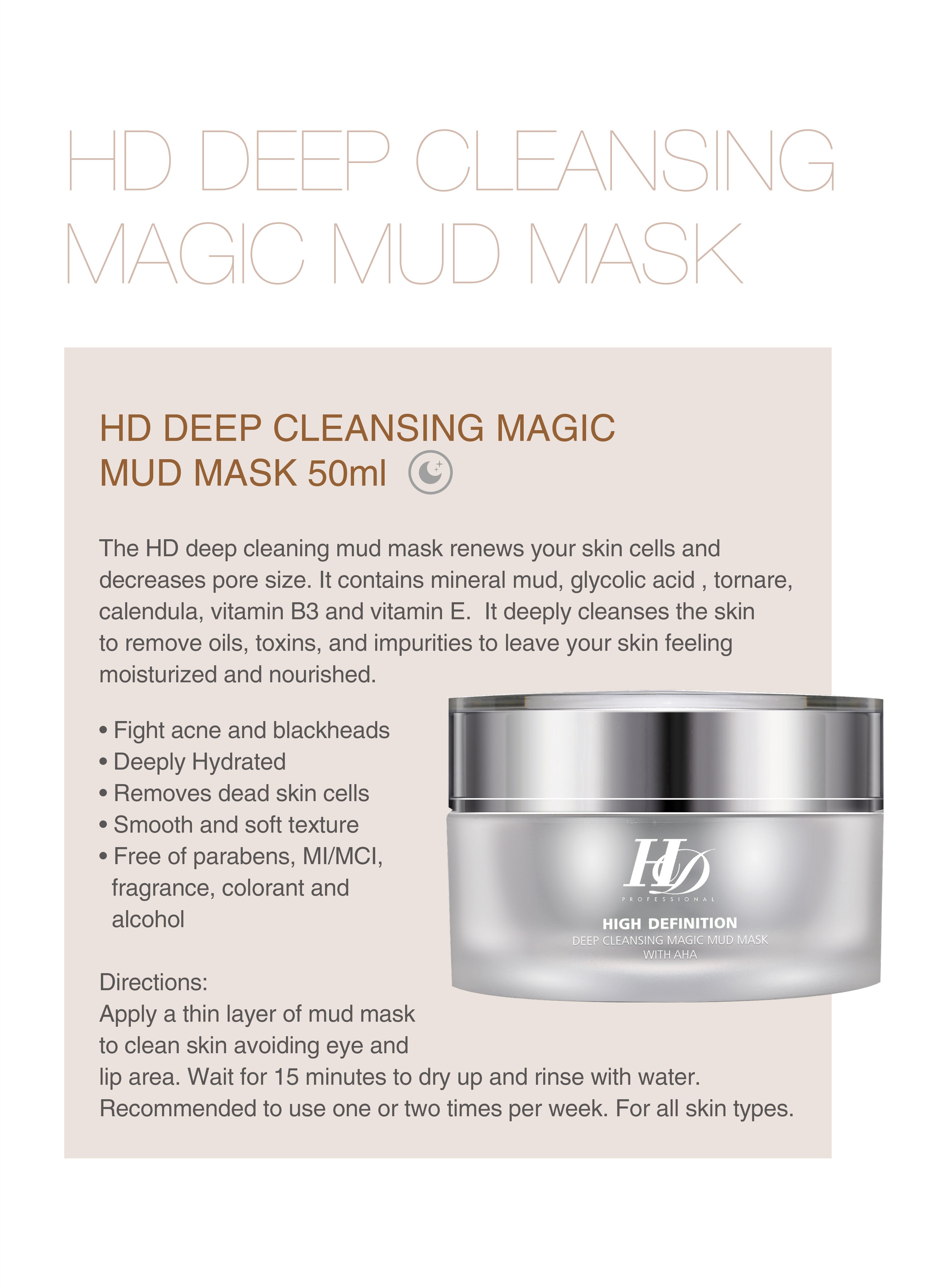 HD DEEP CLEANSING MAGIC MUD MASK